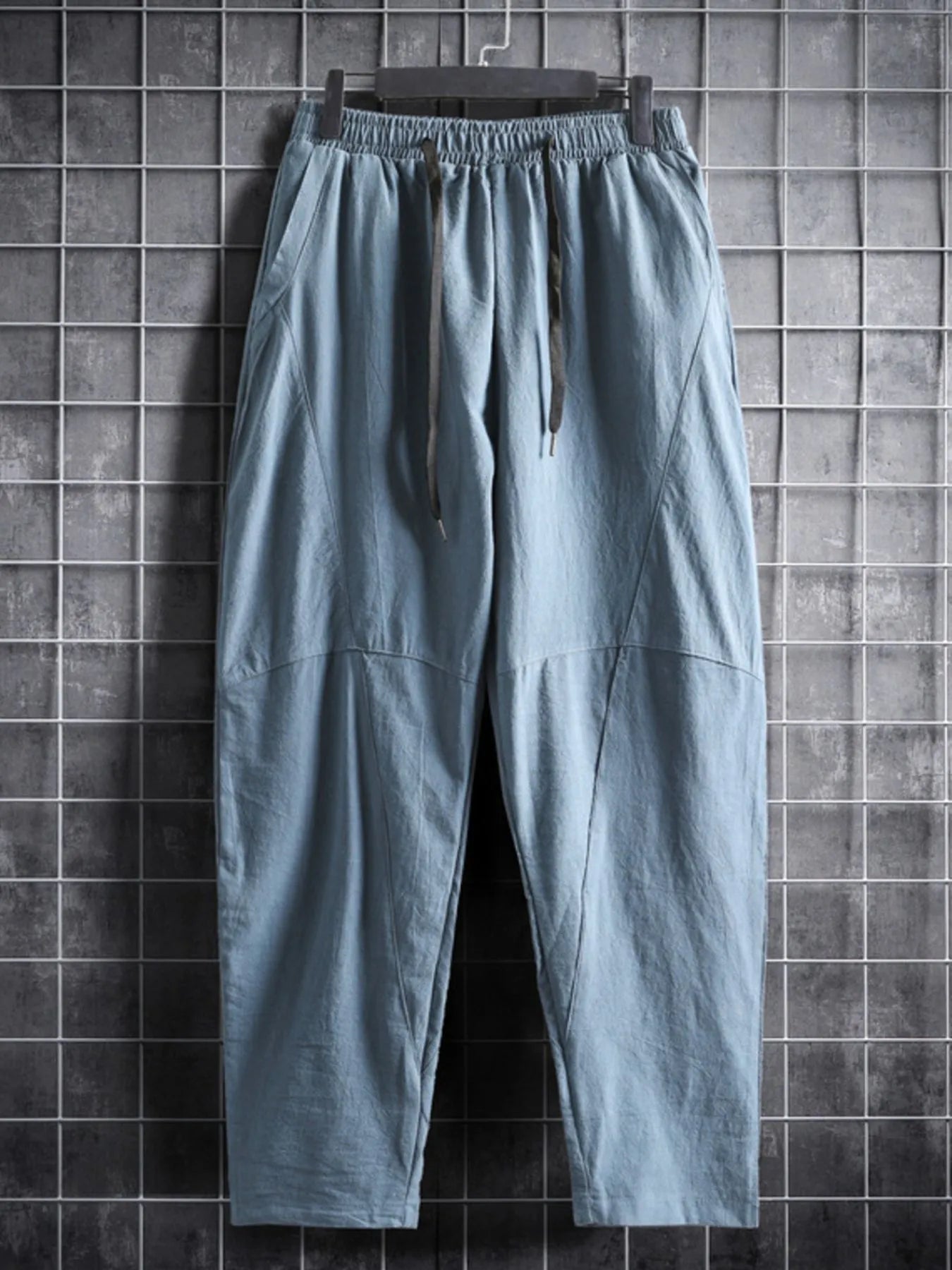Men's Plus Size Drawstring Wide Leg Pants