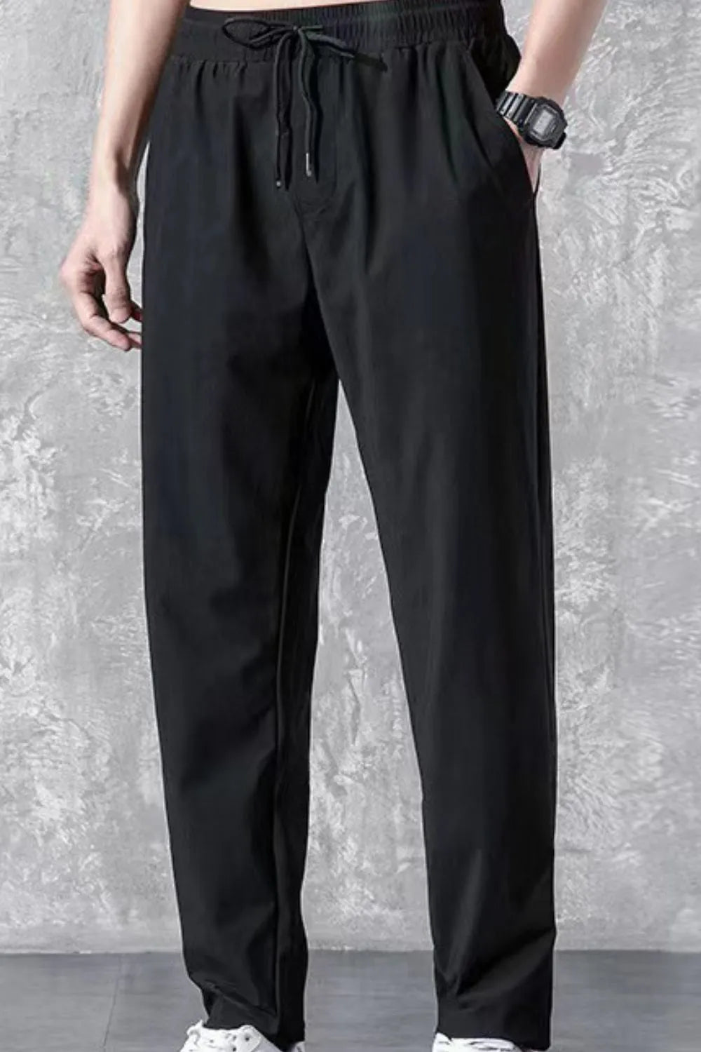 Men's Plus Size Drawstring Pants with Pockets