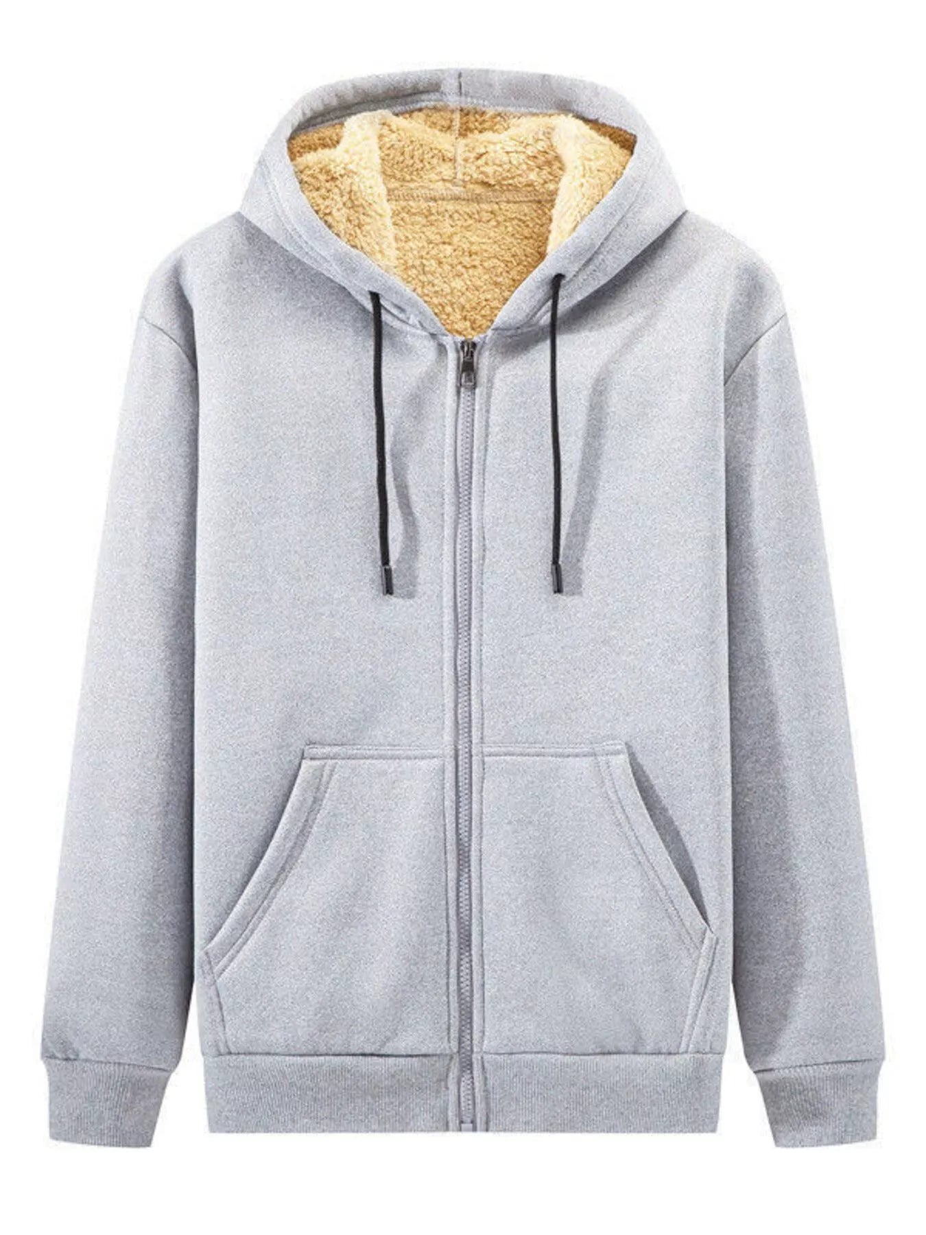 Men's Plus Size Sherpa Lined Zip Up Hoodie