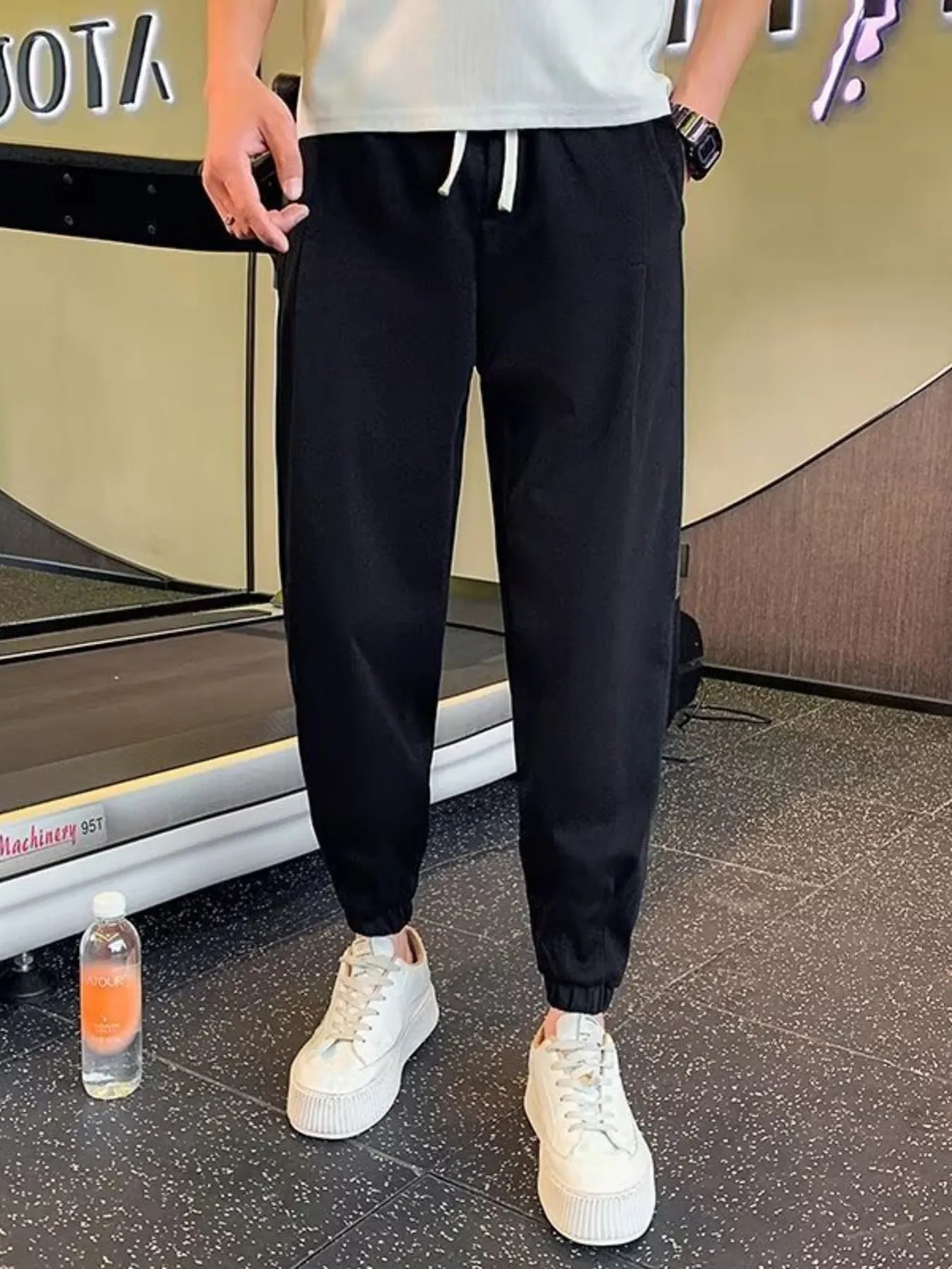 Men's Plus Size Drawstring Wide Leg Joggers