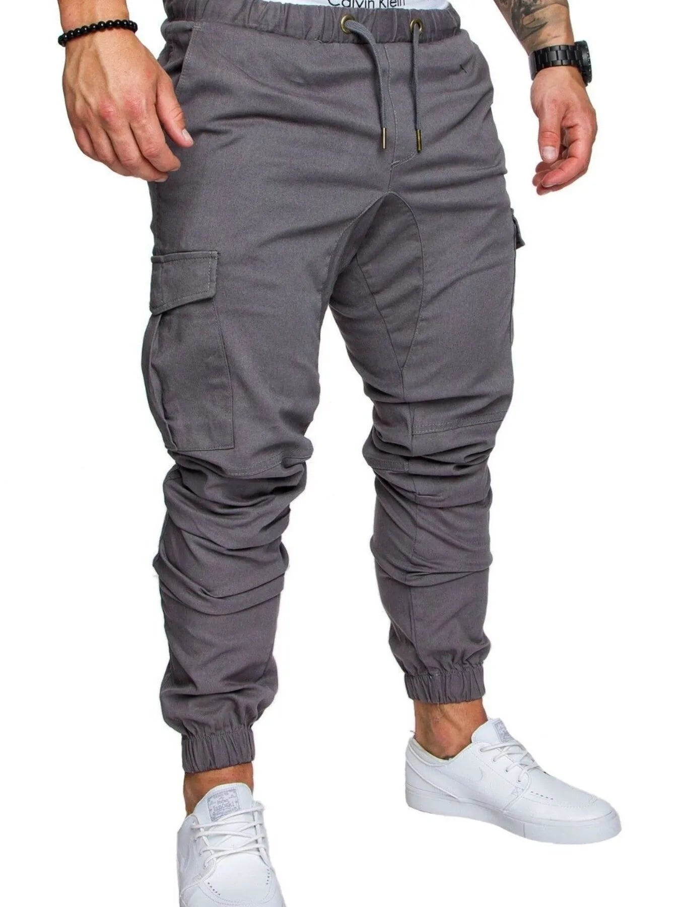 Men's Full Size Cargo Jogger with Drawstring Waistband Plus Size