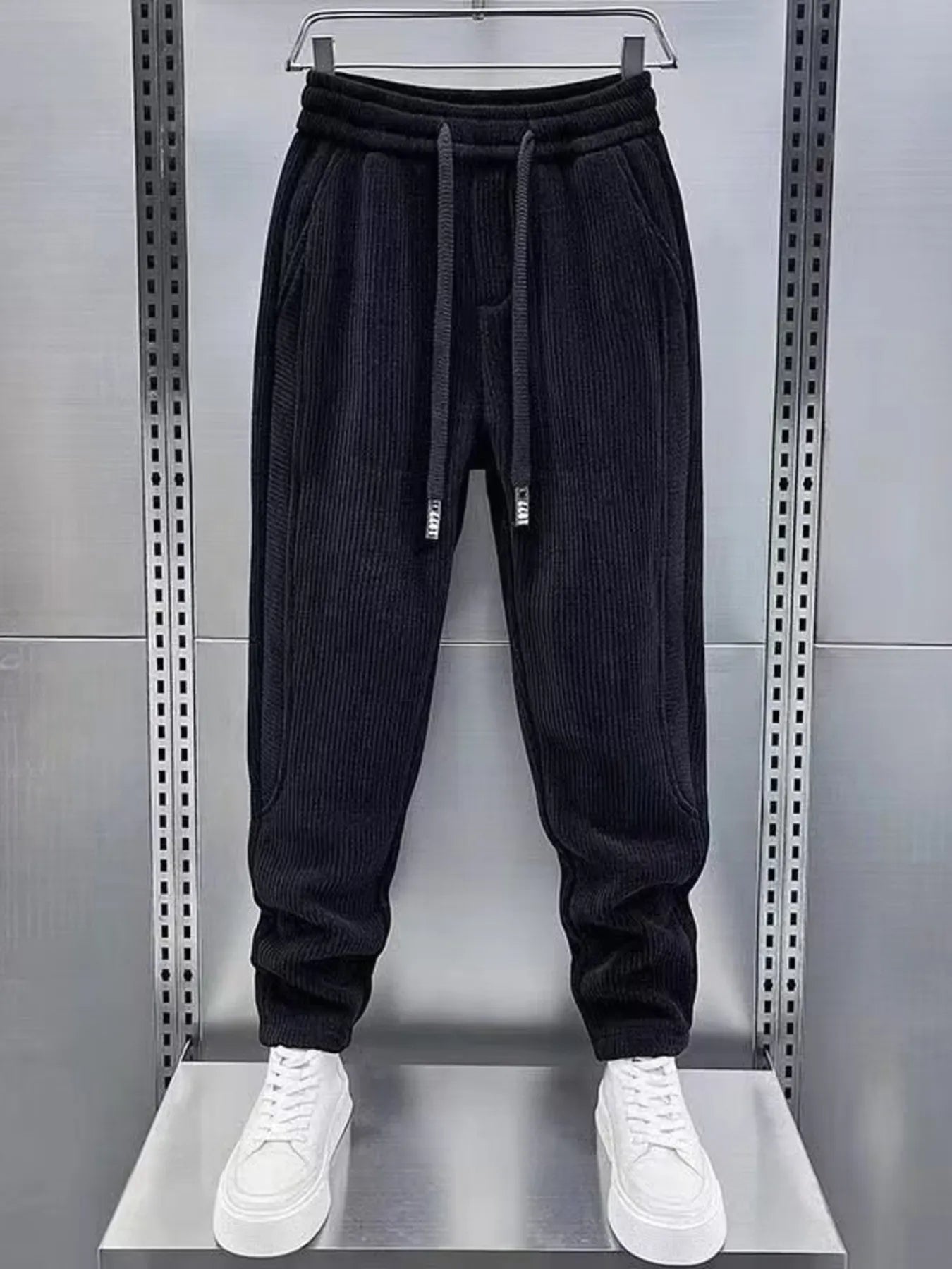 Men's Plus Size Drawstring Joggers with Pockets