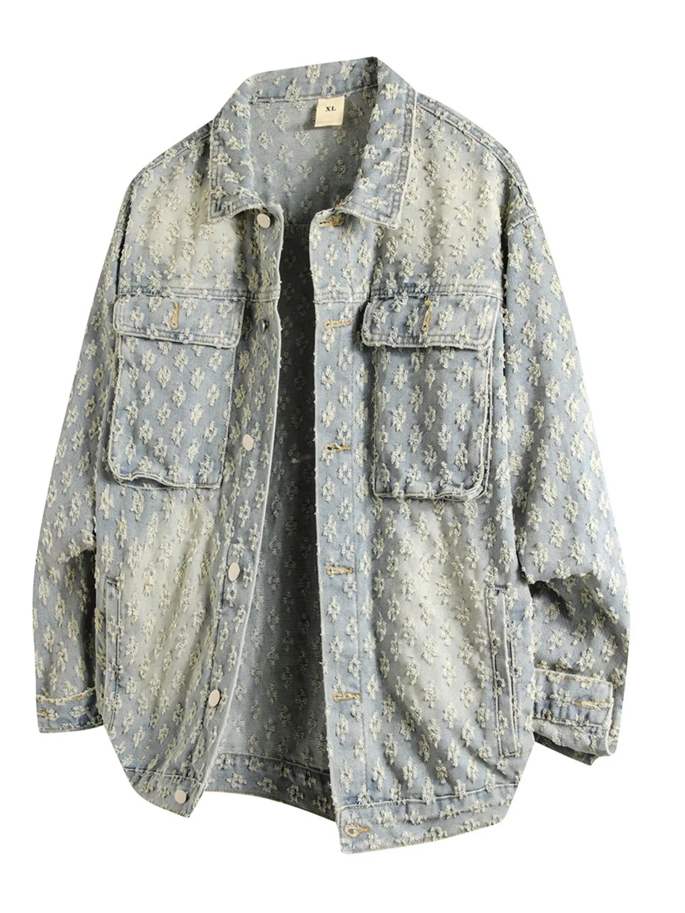 Men's Button Up Long Sleeve Denim Jacket