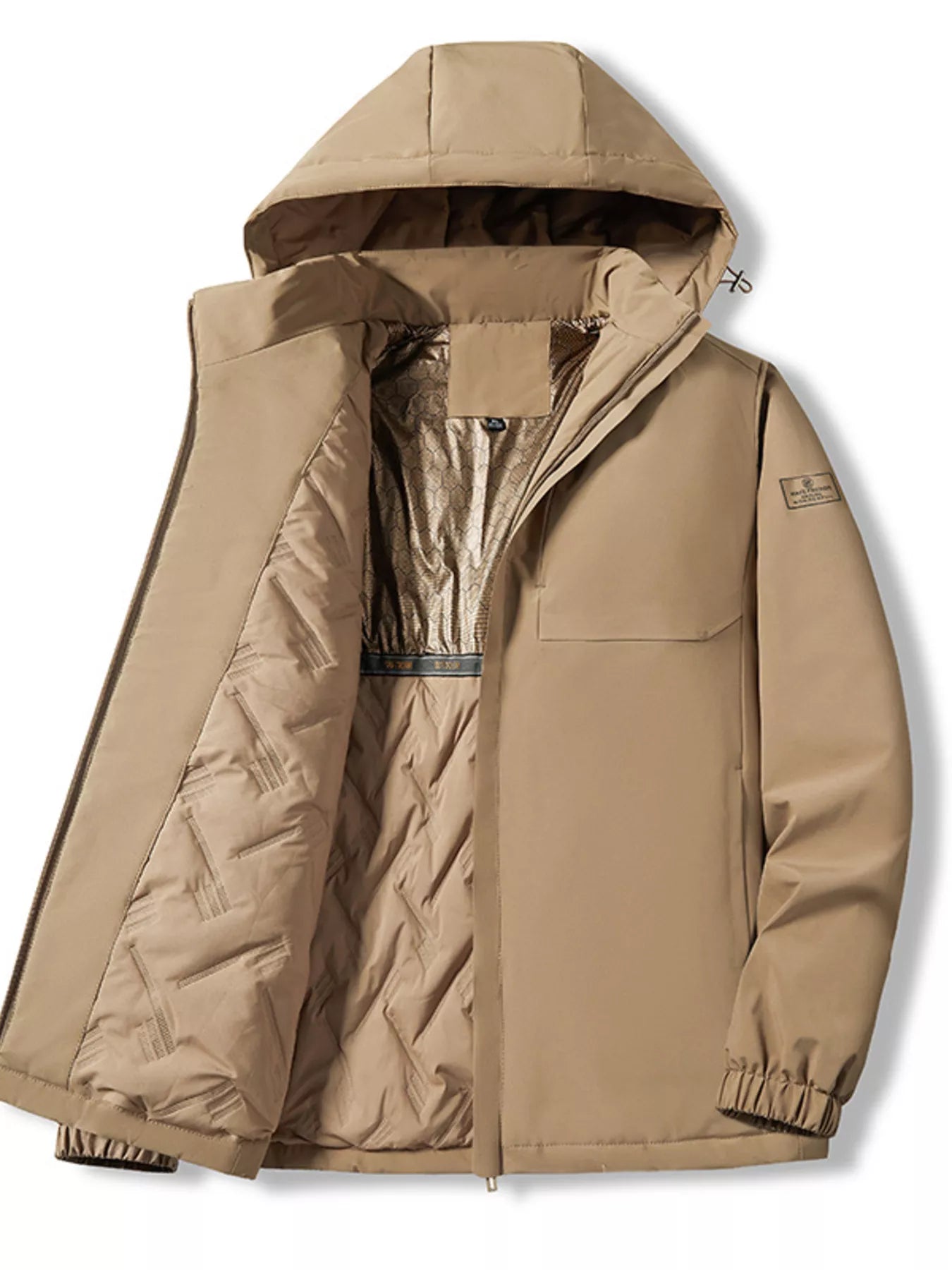 Men's Plus Size Hooded Zip Up Outdoor Jacket