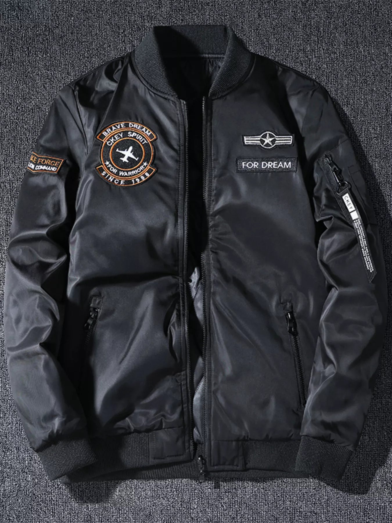 Men's Plus Size Zip Up Bomber Jacket