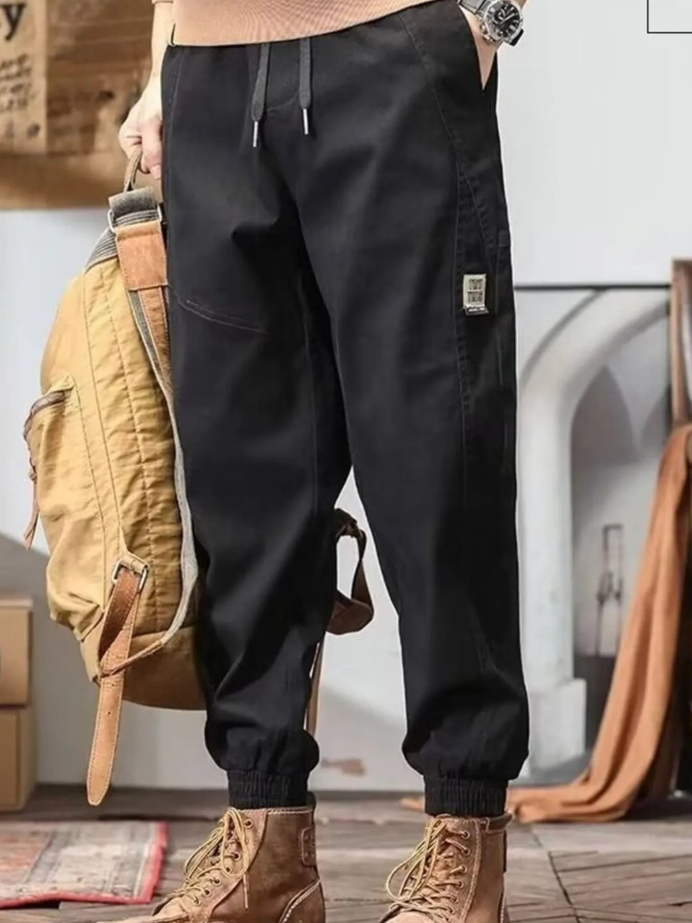 Men's Plus Size Drawstring Loose Fit Joggers