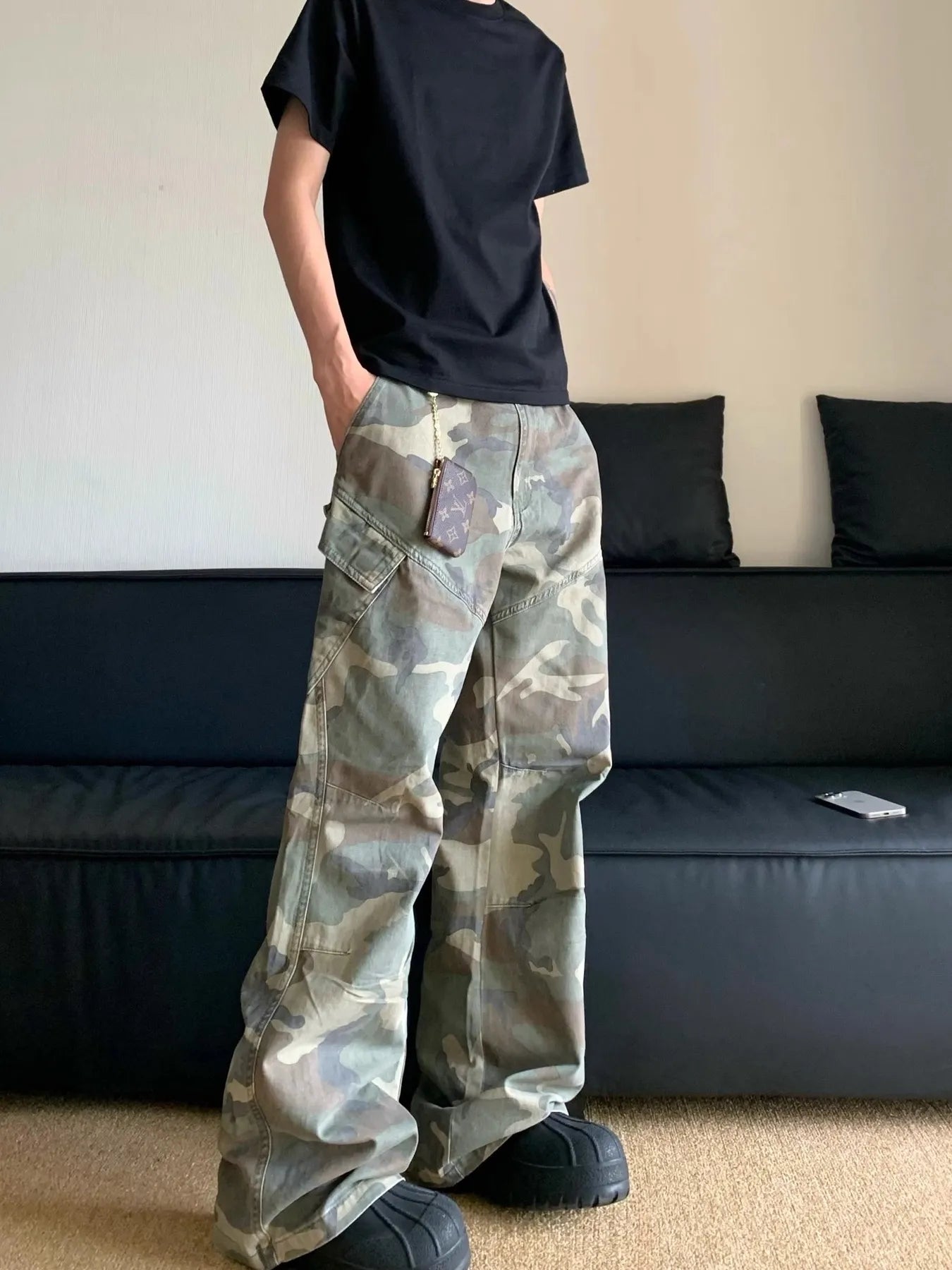 Men's Camouflage Cargo Pants with Multiple Pockets