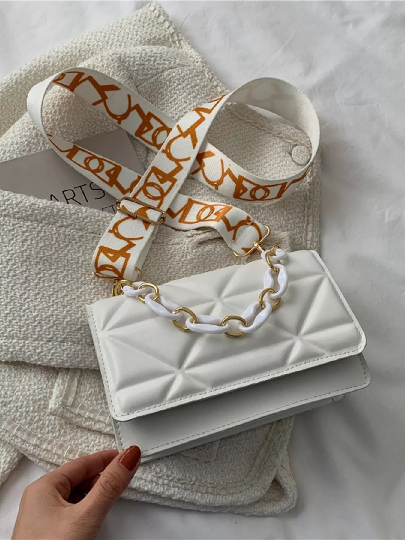 Quilted Adjustable Strap Crossbody Bag