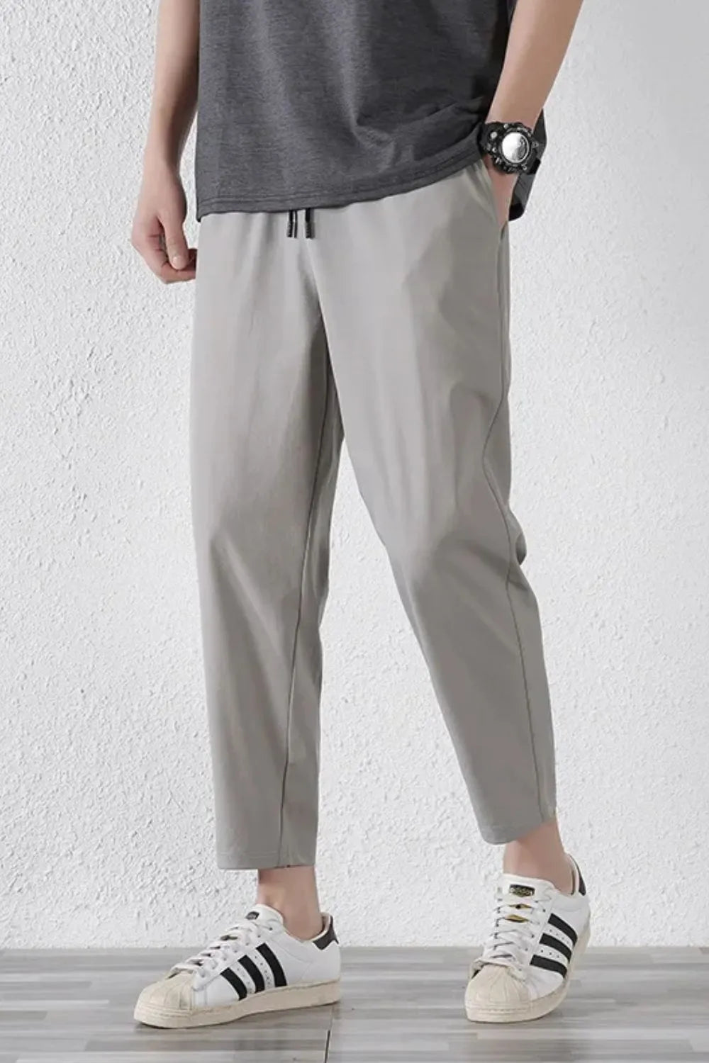 Men's Plus Size Drawstring Pants with Pockets