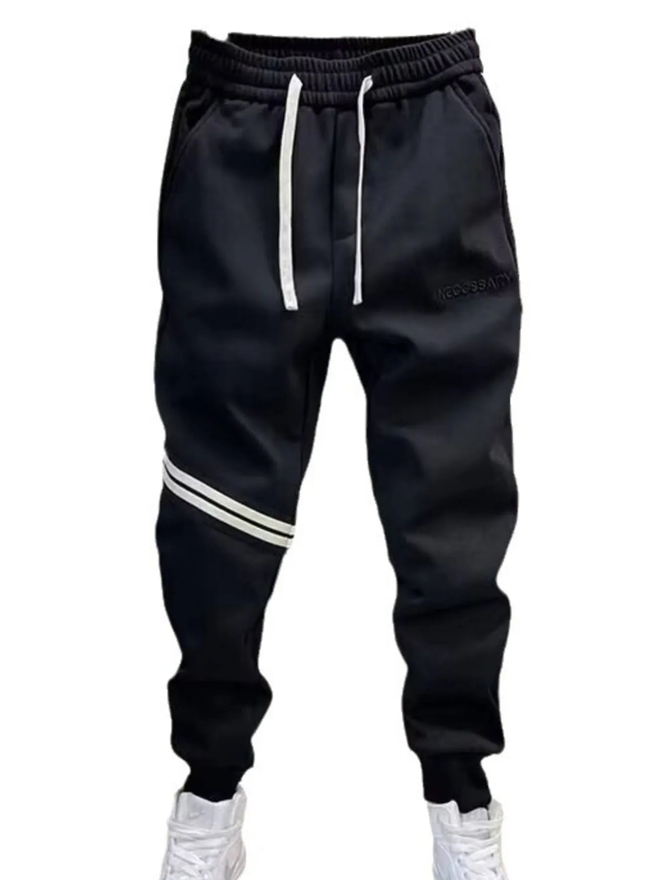 Men's Plus Size Drawstring Striped Joggers