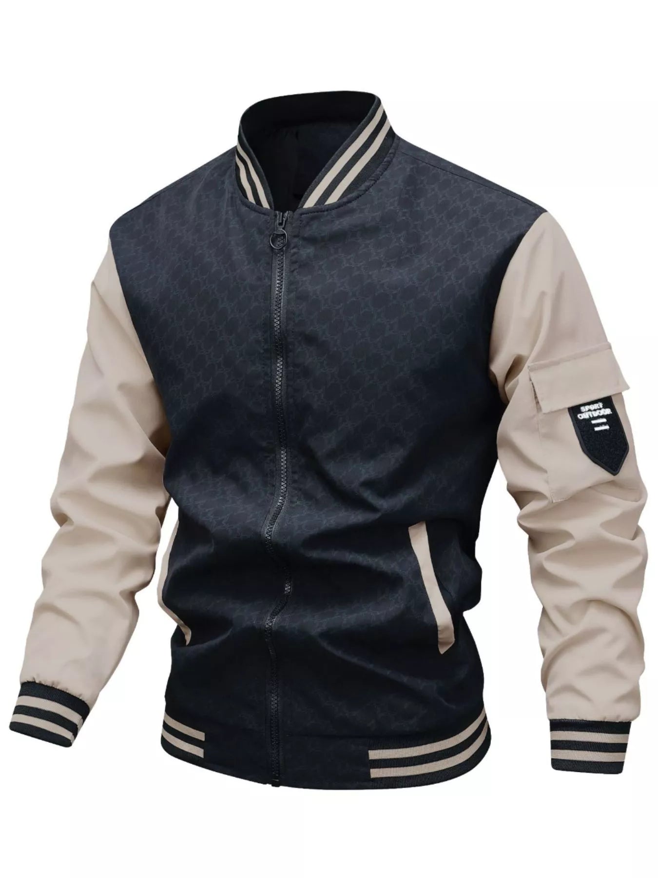 Men's Plus Size Zip Up Long Sleeve Jacket